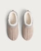 image 2 of F&F Faux Fur Lined Embroidered Mule Slippers in Beige