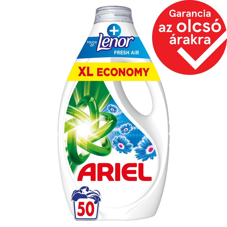 Ariel Folyékony Mosószer, 50 Mosáshoz, + Touch Of Lenor Fresh Air  1. kép