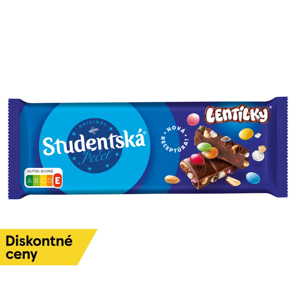 ORION Študentská pečať Mliečna čokoláda a Lentilky s arašidmi a želé 90 g
