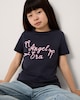 image 1 of F&F Girls Pure Cotton Angel T-Shirt in Navy