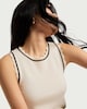 image 1 of F&F Scalloped Edge Racerback Vest in White