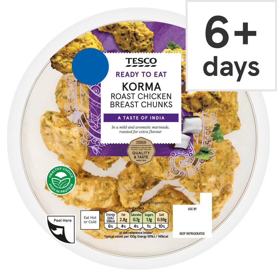 Tesco Korma Roast Chicken Breast Chunks 180g Tesco Groceries