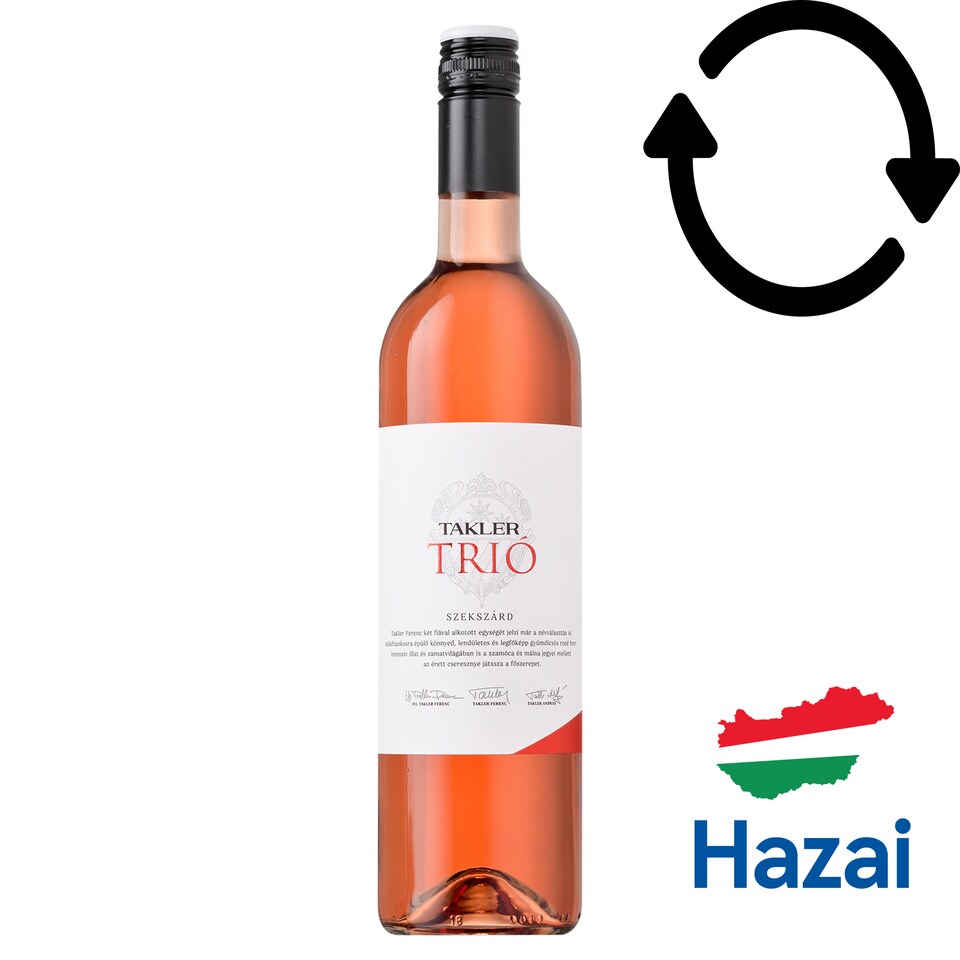 Takler Trió Rosé Cuvée száraz rosébor 13% 0,75 l