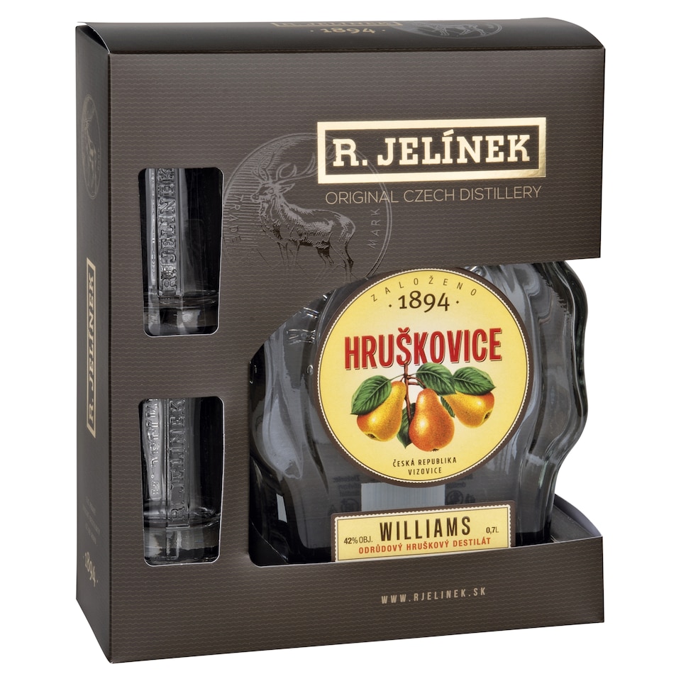 R. JELÍNEK Williams hruškovica 42% + 2 poháriky 0,7 l