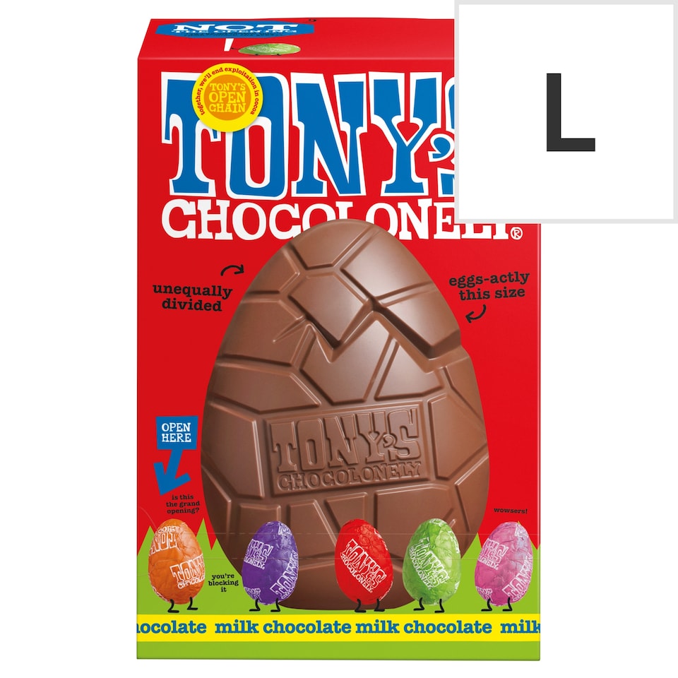 image 1 of Tonys Chocolonely Milk Chocolate Easter Egg 242G