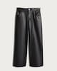 image 4 of F&F Girls Faux Leather Wide Leg Trousers in Black
