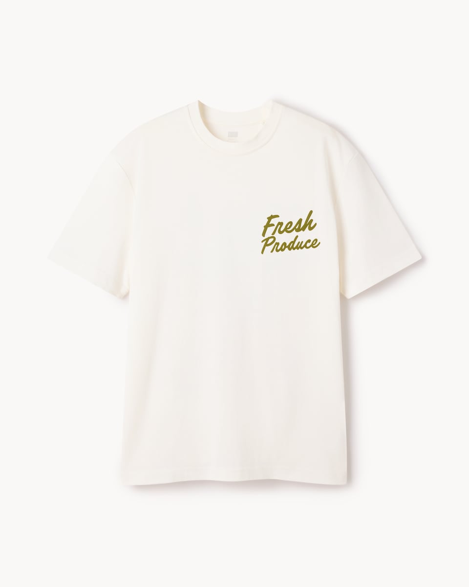 image 1 of F&F Pure Cotton Slogan T-Shirt in Ecru