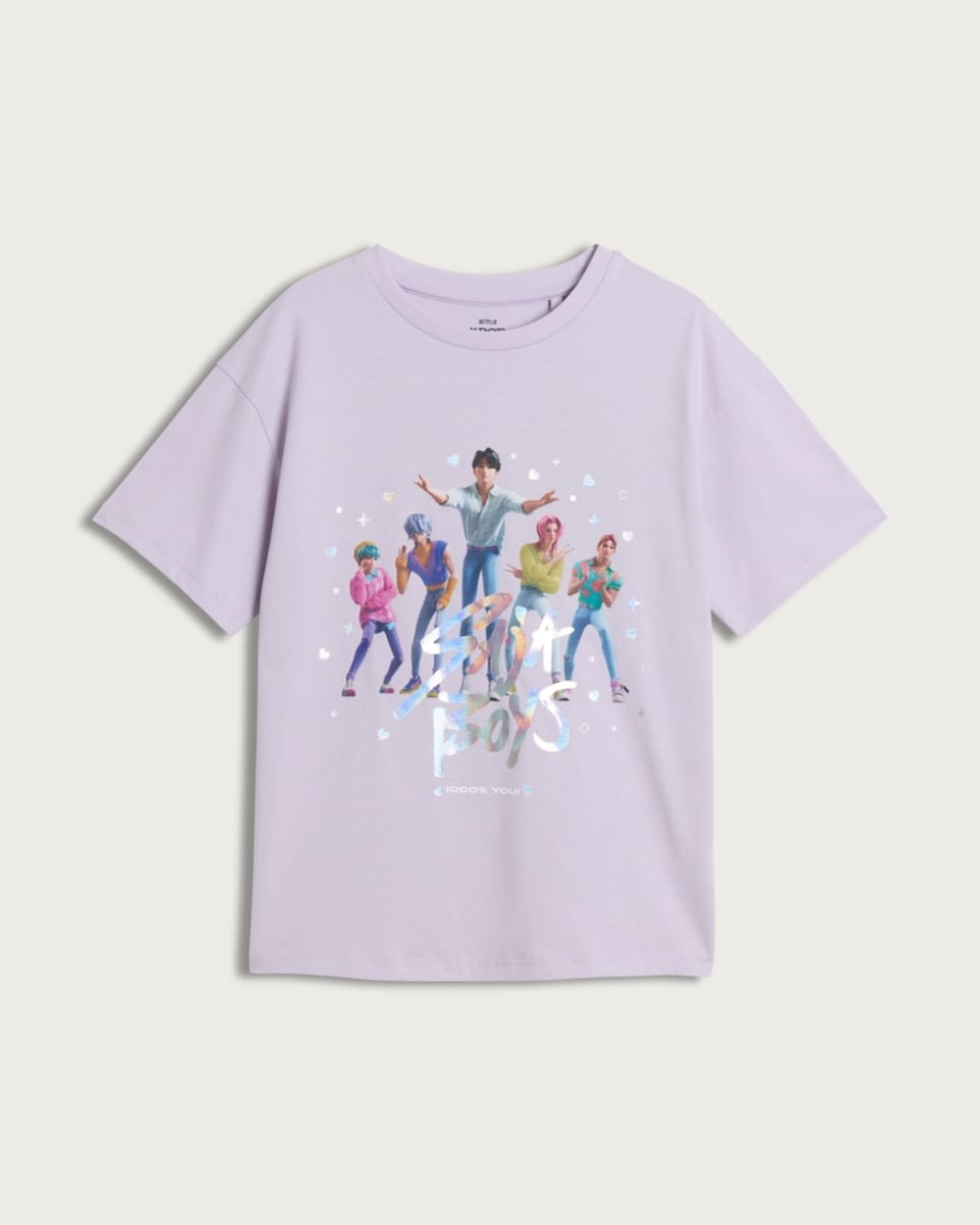 K-Pop Demon Hunters Pure Cotton Saja Boys T-Shirt in Multi