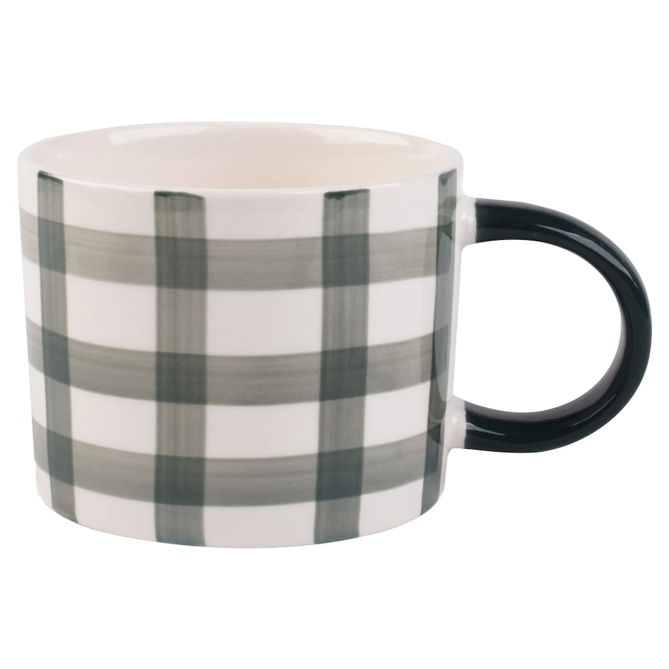 F&F Home Forest Green Gingham Mug 