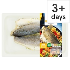 Tesco 2 Lemon Parsley Butterflied Sea Bass Fillets 255G