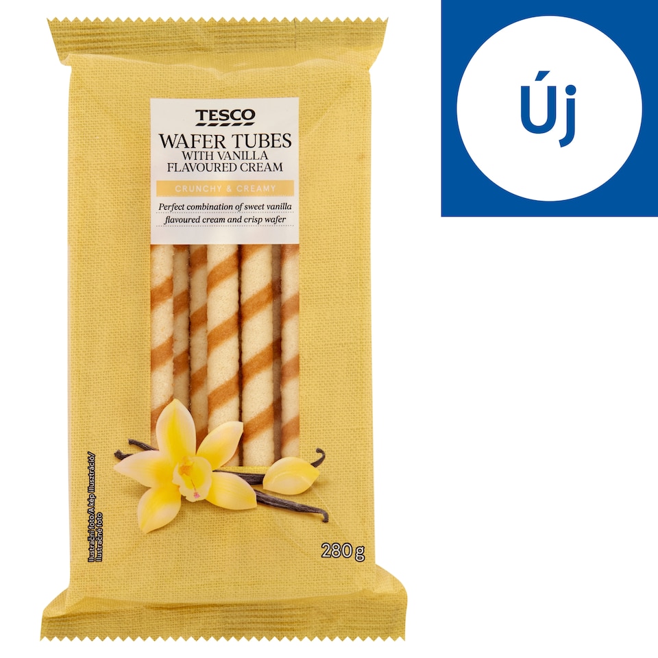 Tesco Wafer Tubes with Vanilla Flavoured Cream 280 g