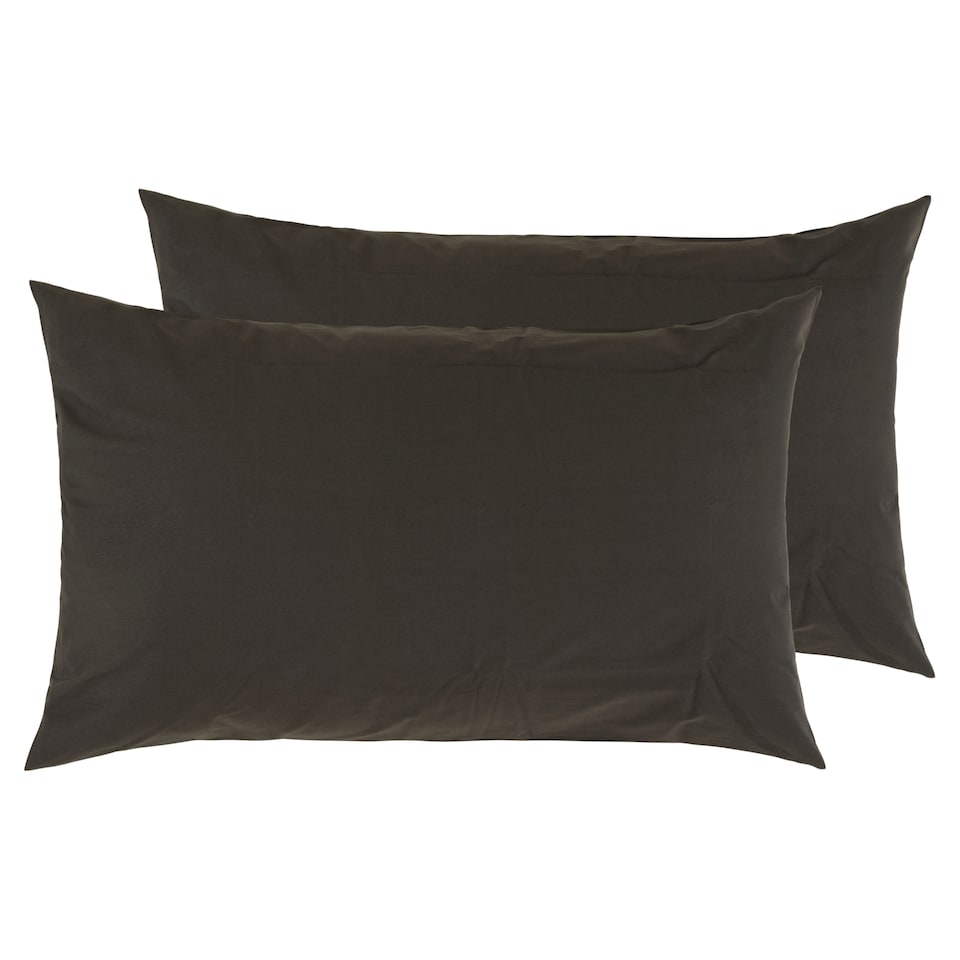 F&F Home Dark Grey 100% Cotton Pillowcase Pair
