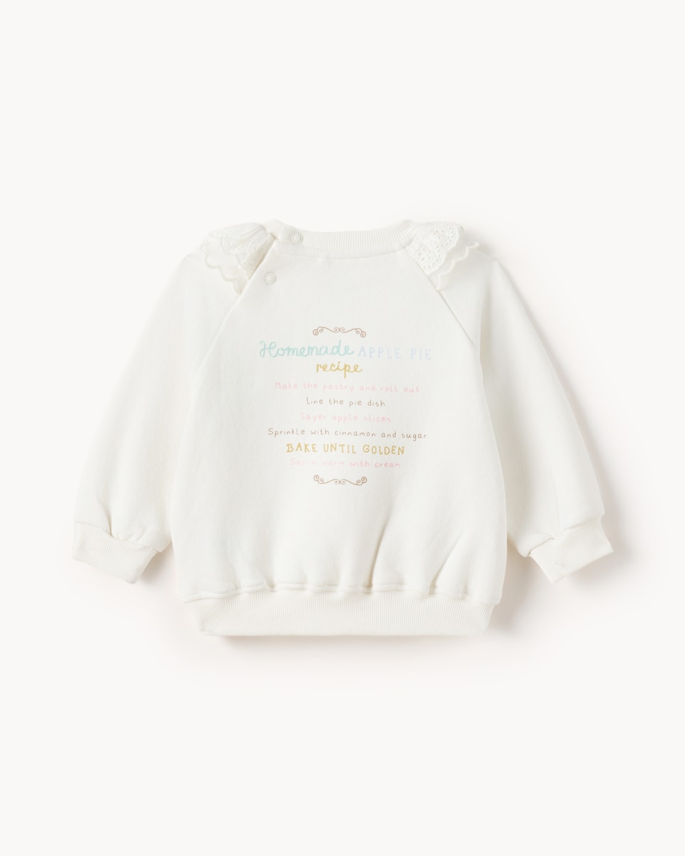 image 1 of F&F Baby Cotton Rich Baking Sweatshirt and Leggings Set in Cream