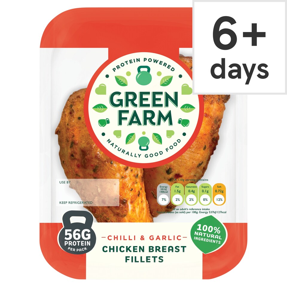 Green Farm Chilli And Garlic Chicken Breast Fillets 2 Pack 220G