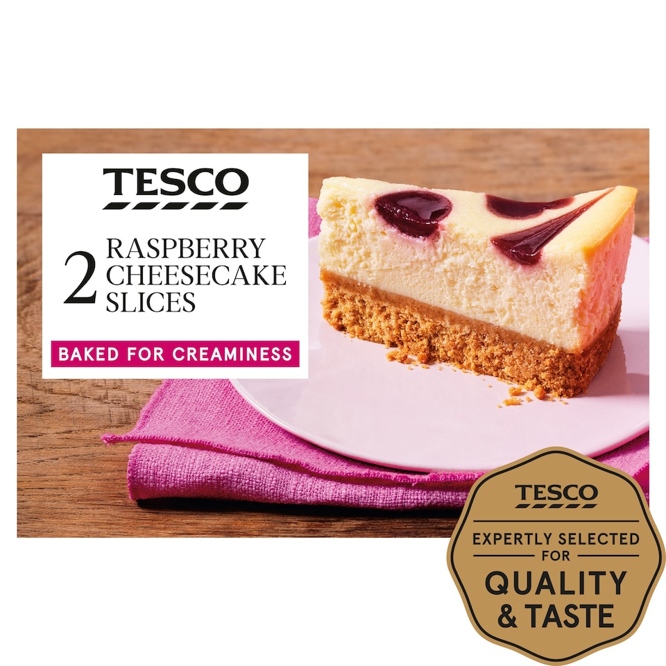 Tesco Raspberry Cheesecake Slices 2 Pack 180g