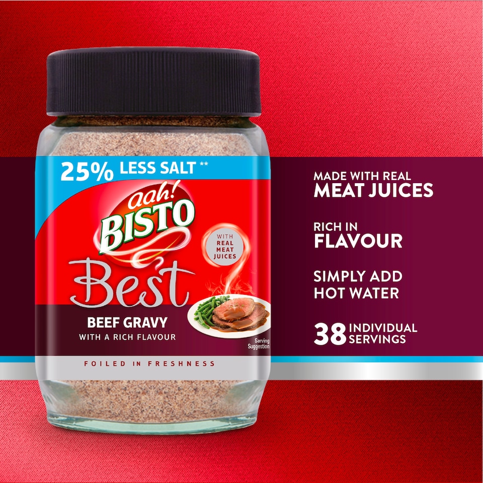 image 1 of Bisto Best Beef Gravy Granules 25% Less Salt 230g