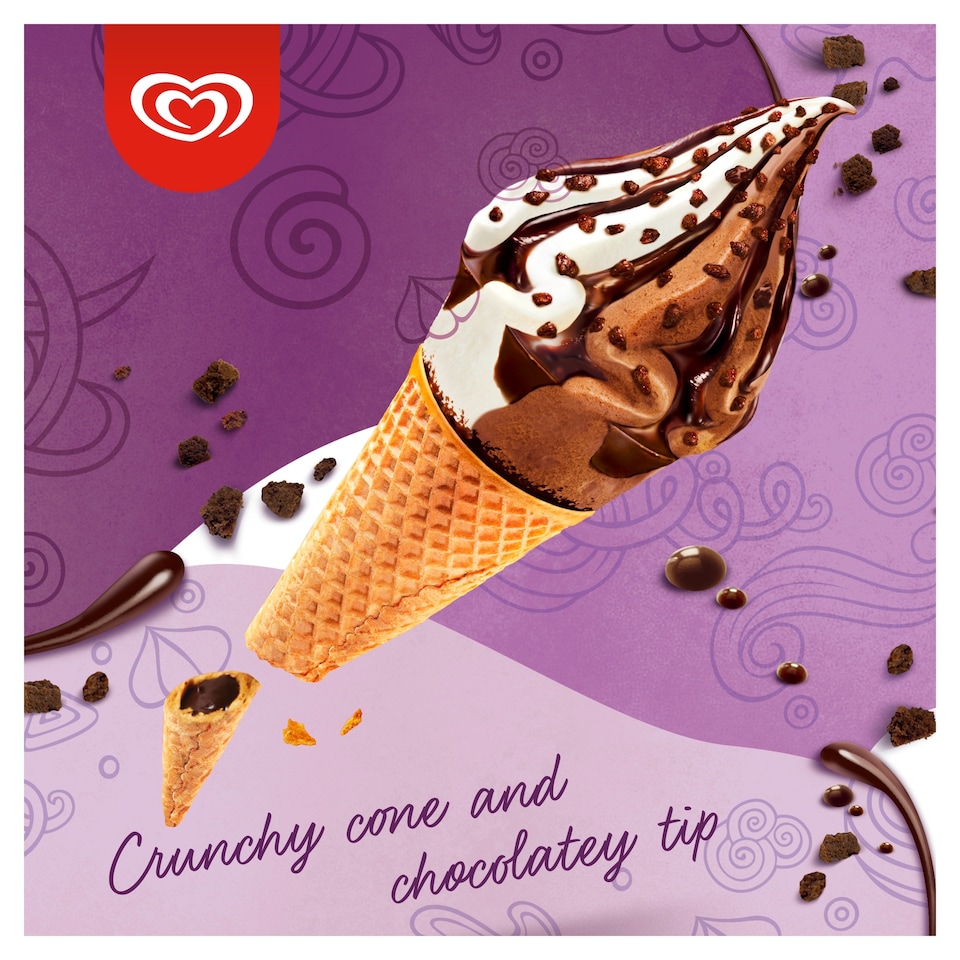 image 1 of Cornetto Soft Cookie & Chocolate Ice Cream Cones 4x140ml