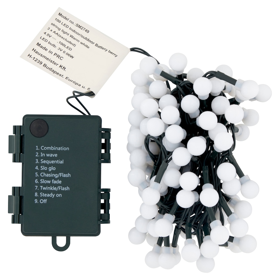 obrázok 1 z Snow Meister SM2749 100 LED svetielok s teplým bielym svetlom na batérie