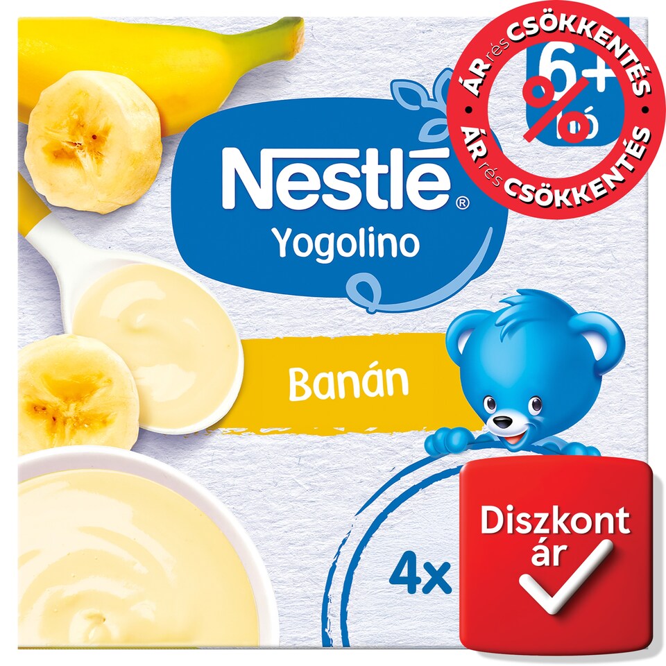 image 1 of Nestlé Yogolino Milk Based Baby Dessert with Banana 6+ Months 4 x 100 g (400 g)