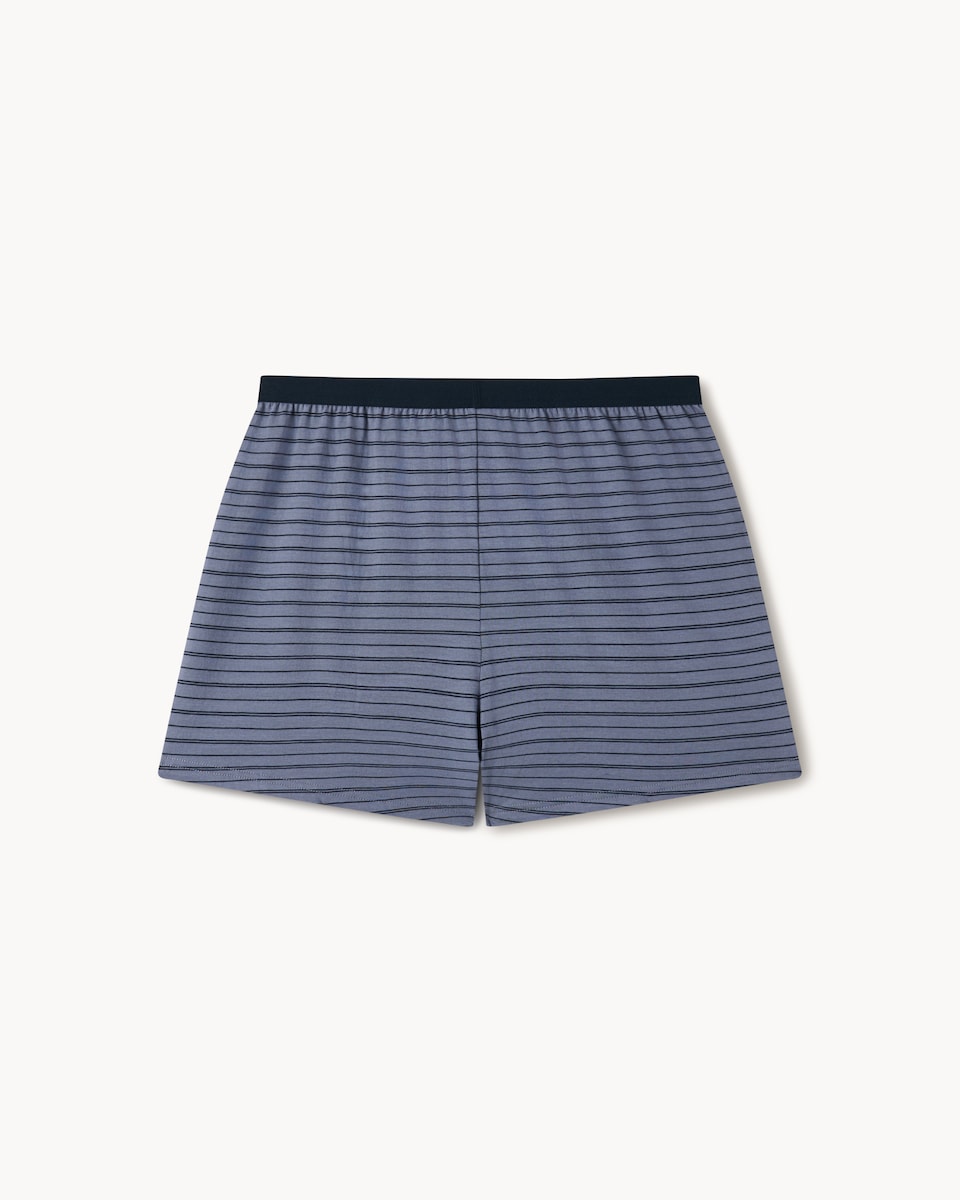 image 1 of F&F 3-Pack Pure Cotton Striped Jersey Boxers in Navy