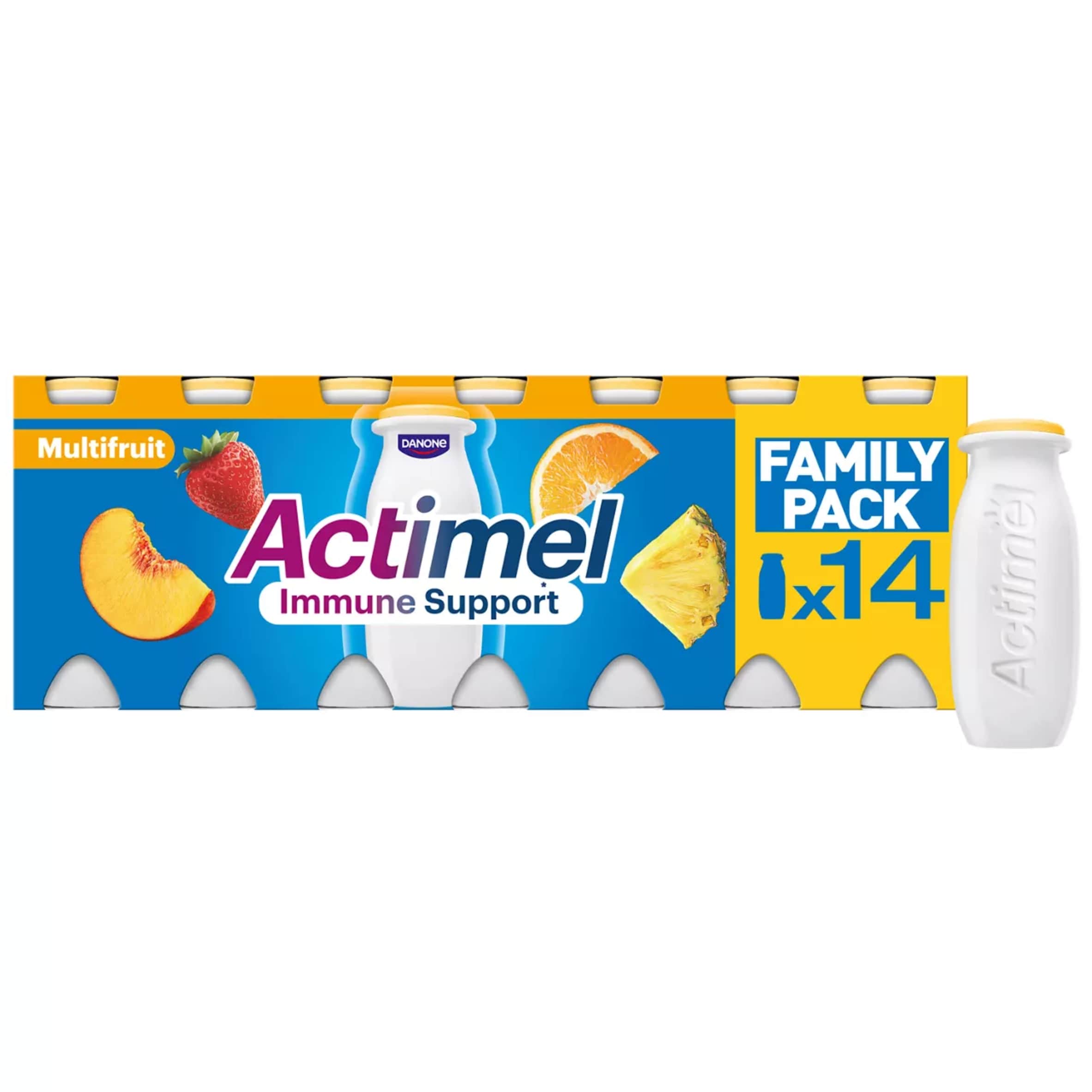 Actimel Multifruit Immune Support Yogurt Drink Family Pack 14x100g