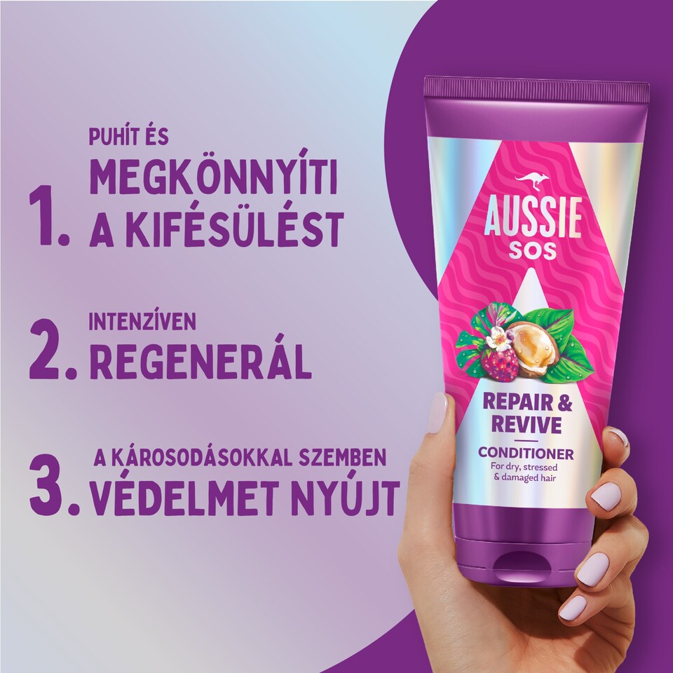 image 1 of Aussie SOS Repair & Revive Conditioner 200ml for Dry, Stressed and Damaged Hair