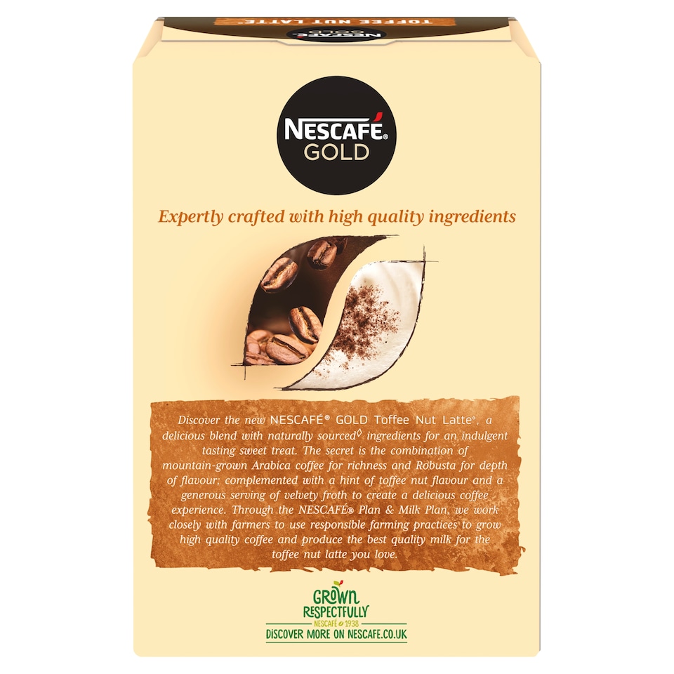 image 1 of Nescafe Gold Toffee Nut Latte 8 Sachet 156G