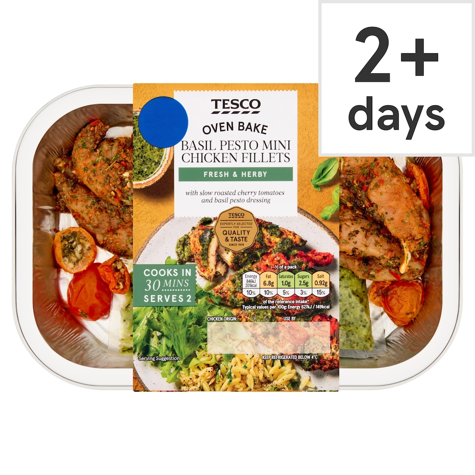 Tesco Basil Pesto Mini Chicken Fillets 334g