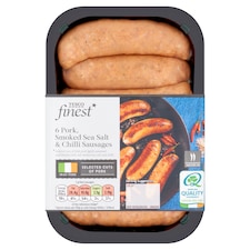 Tesco Finest 6 Pork Smoked Sea Salt & Chilli Sausages 454g
