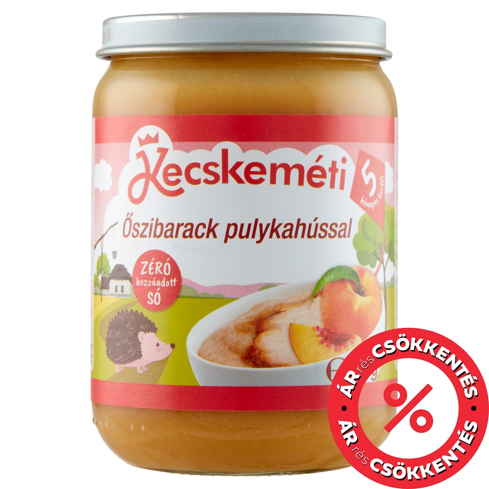 Kecskeméti őszibarack pulykahússal bébiétel 5 hónapos kortól 190 g
