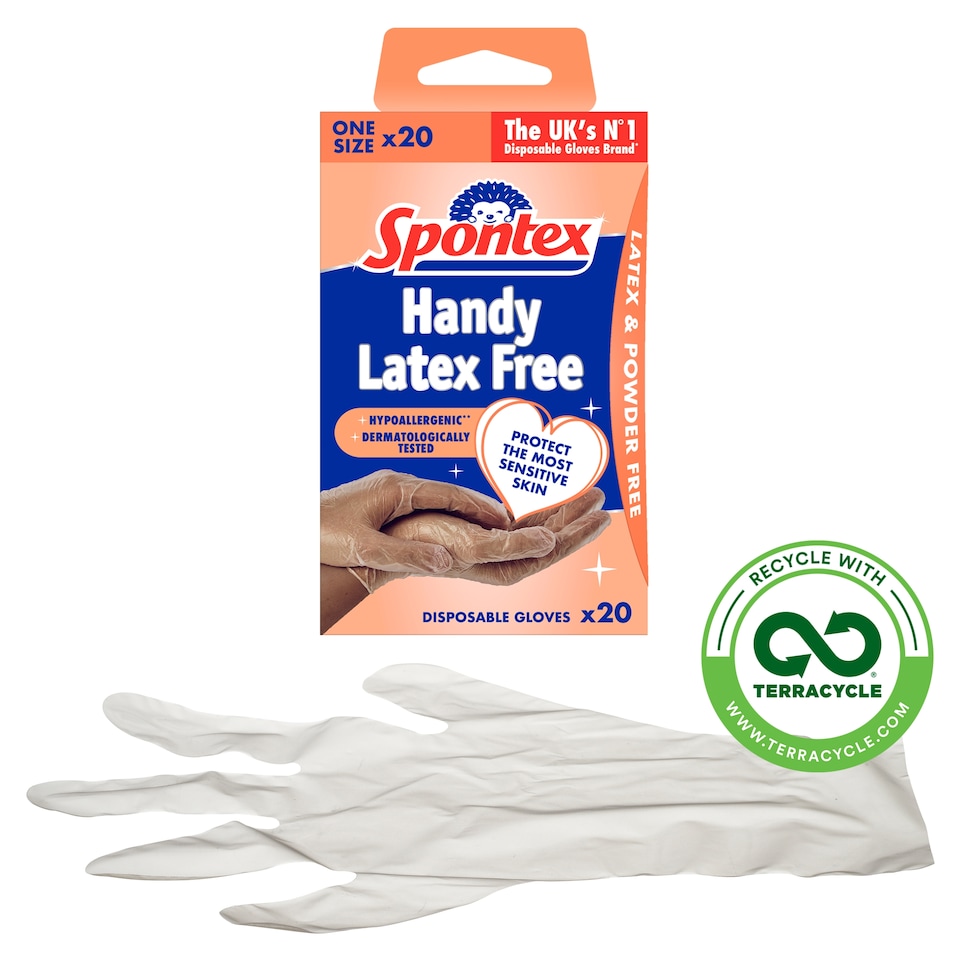 image 1 of Spontex Handy Sensitive Disposable Gloves 20 Pack