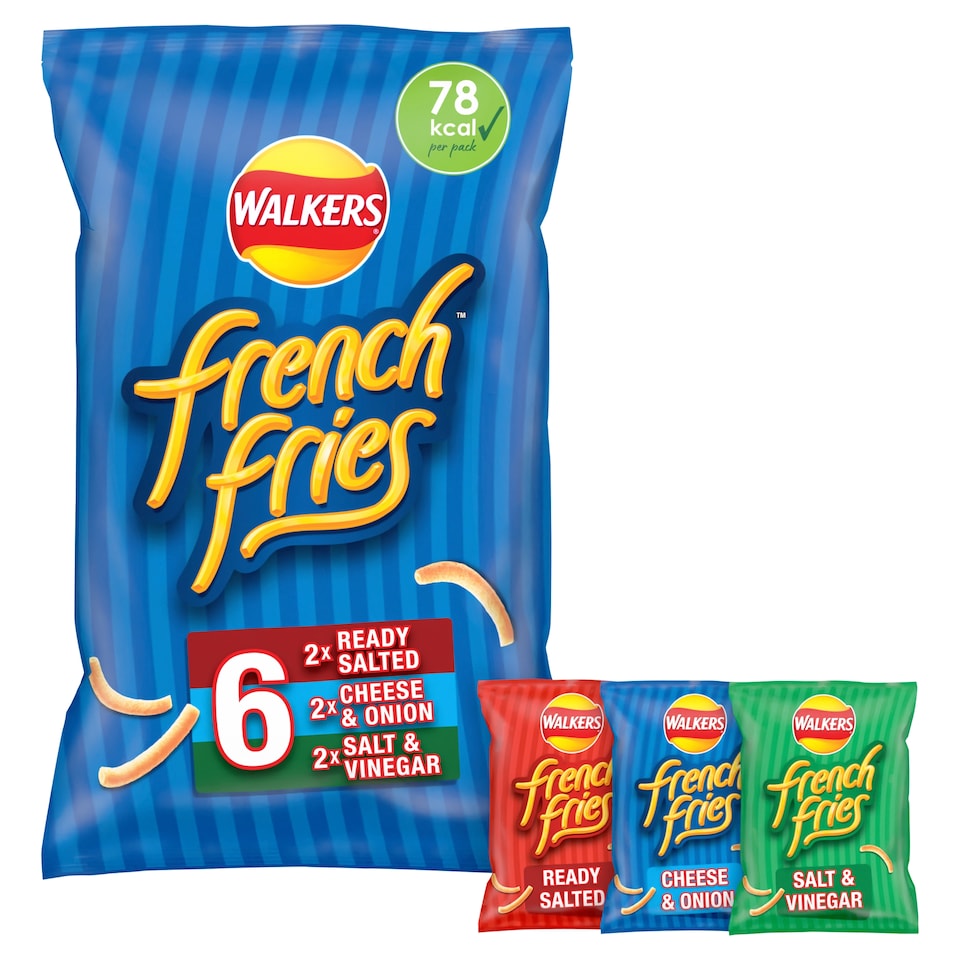 image 1 of Walkers French Fries Variety Multipack Crisps 6x18g
