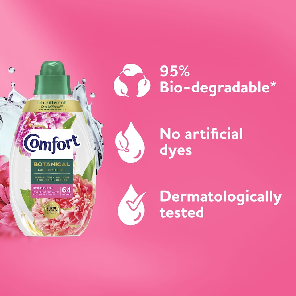 image 1 of Comfort Botanical First Blooms Fabric Conditioner 64 Wash 960ml