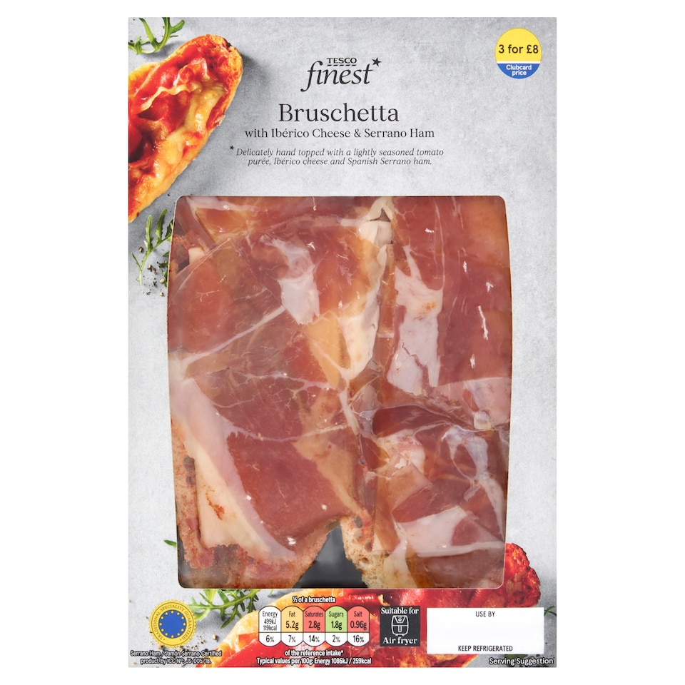 image 1 of Tesco finest Bruschetta with Iberico Cheese & Serrano Ham 184g