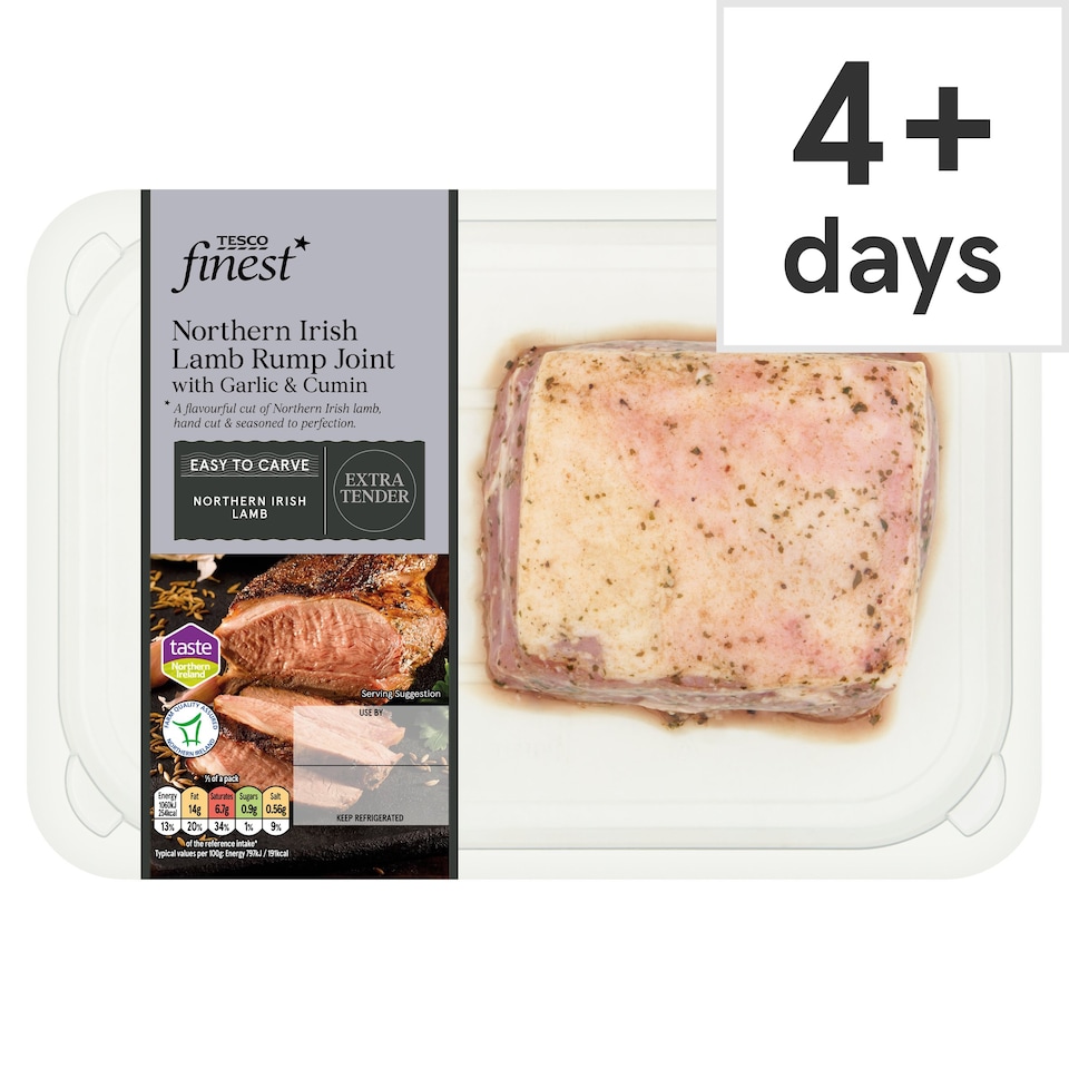 Tesco Finest Northern Irish Lamb Rump Joint with Garlic & Cumin 300g