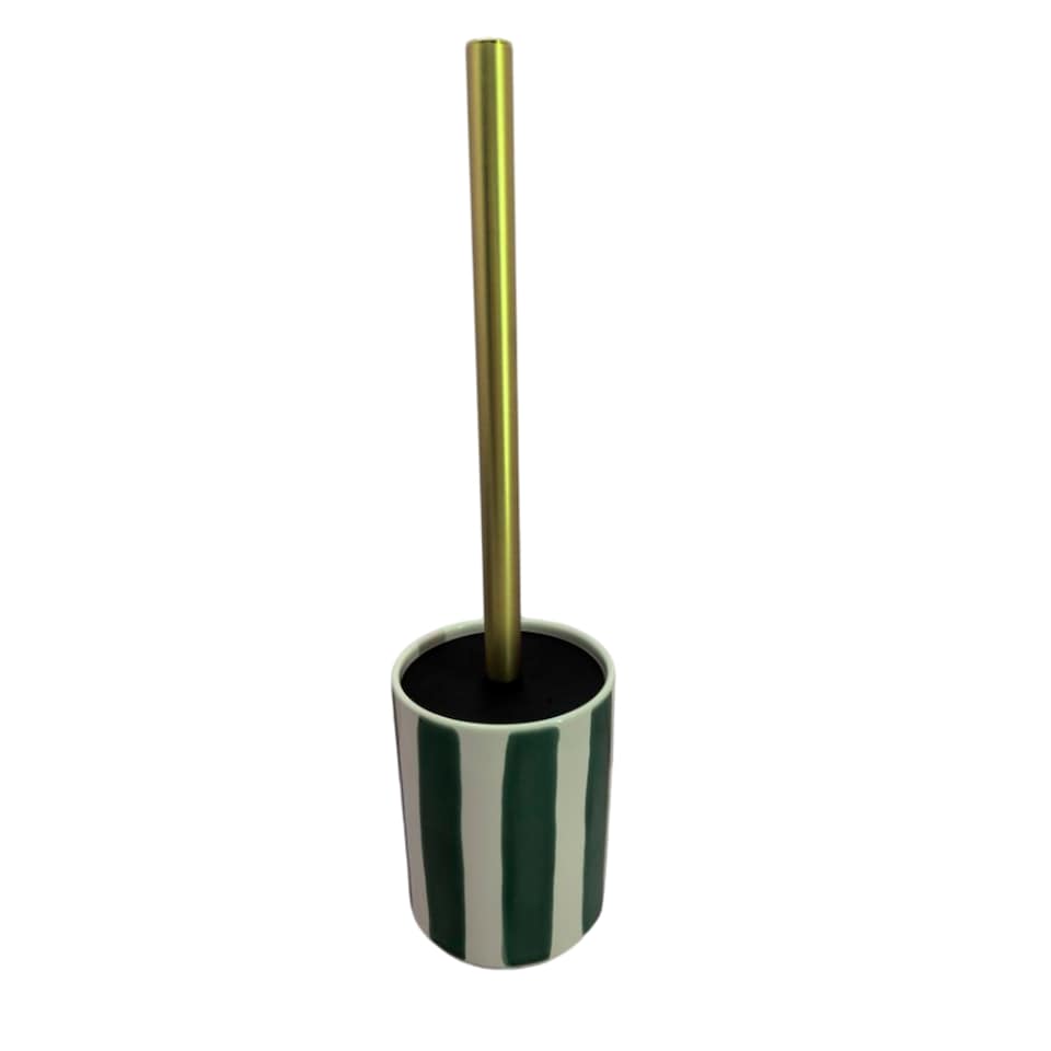 F&F Home Green Stripe Toilet Brush