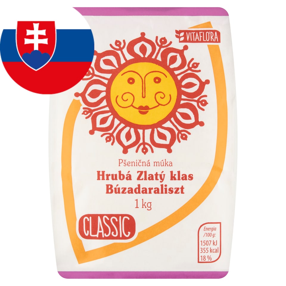 Vitaflóra Classic pšeničná múka hrubá zlatý klas 1 kg