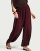 image 2 of F&F Sheer Balloon Leg Trousers in Burgundy
