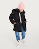 image 3 of F&F Girls Hooded Shower Resistant Puffer Coat in Black