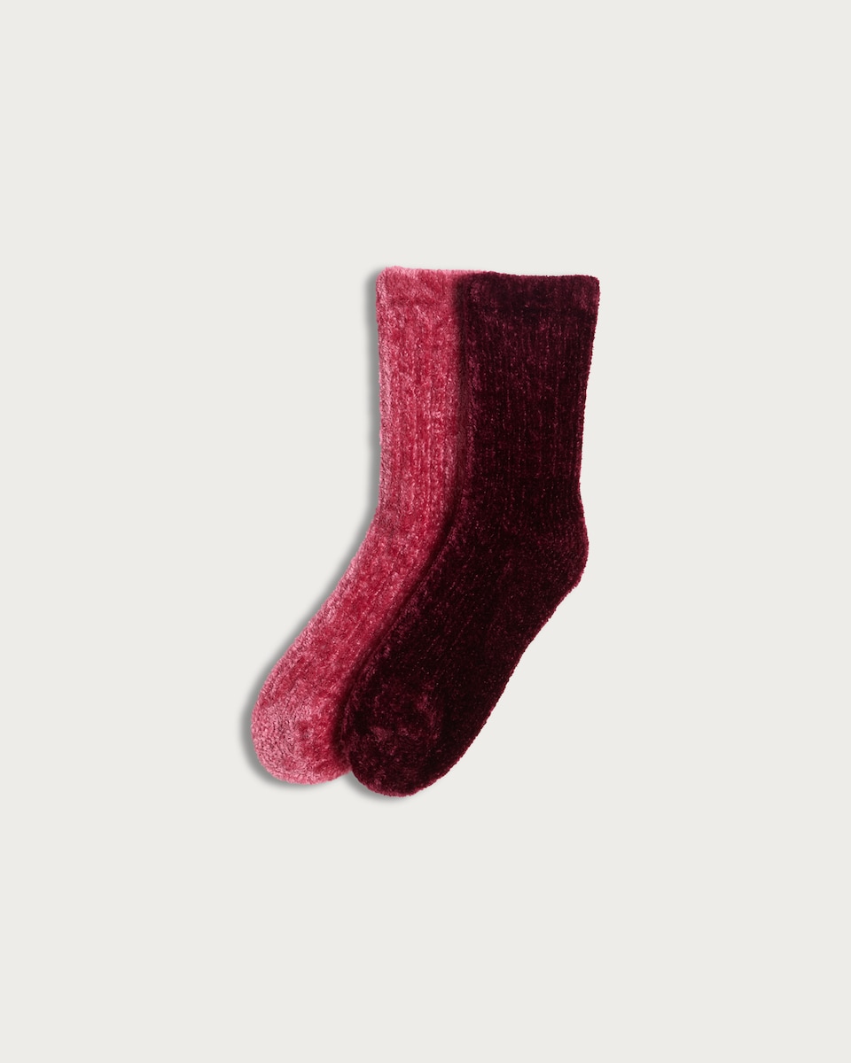 F&F 2-Pack Chenille Cosy Socks in Multi