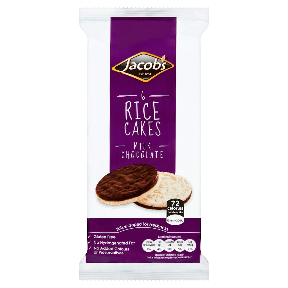Jacobs Rice Cakes Milk Choco 90G
