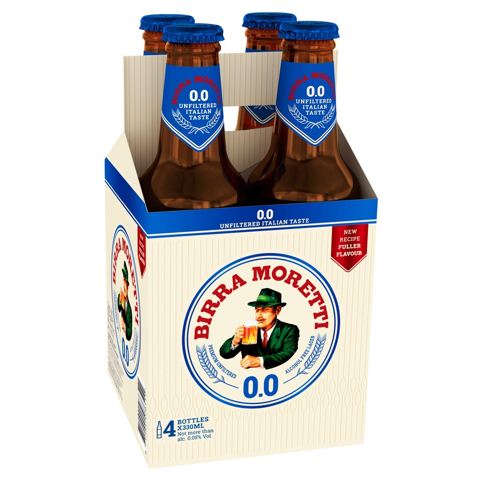 Birra Moretti Zero Alcohol Free Beer 4 x 330ml