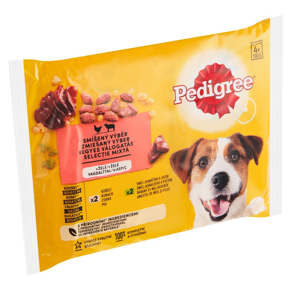 Obrázek 1 pro produkt Pedigree Smíšený výběr v želé 4 x 100g (400g)