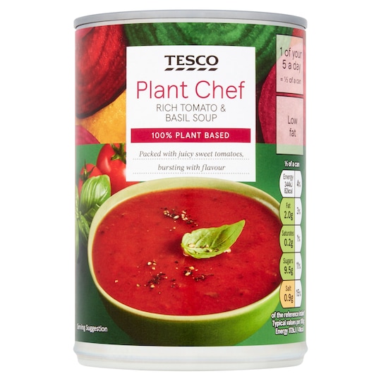 Tesco Plant Chef Tomato And Basil Soup 400G Tesco Groceries