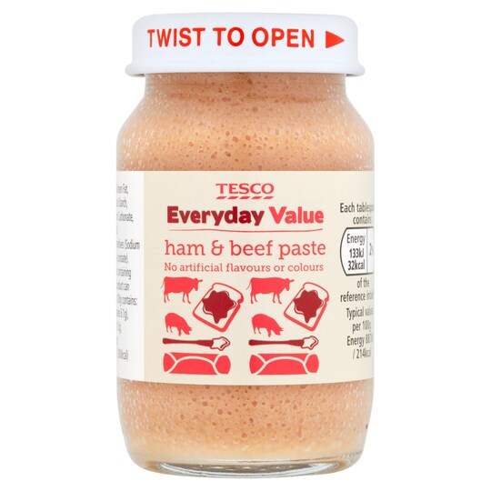 Tesco Every Day Valueham And Beef Paste75g Tesco Groceries