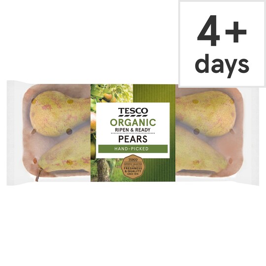 Tesco Organic Ripe & Ready Pears 550G Tesco Groceries