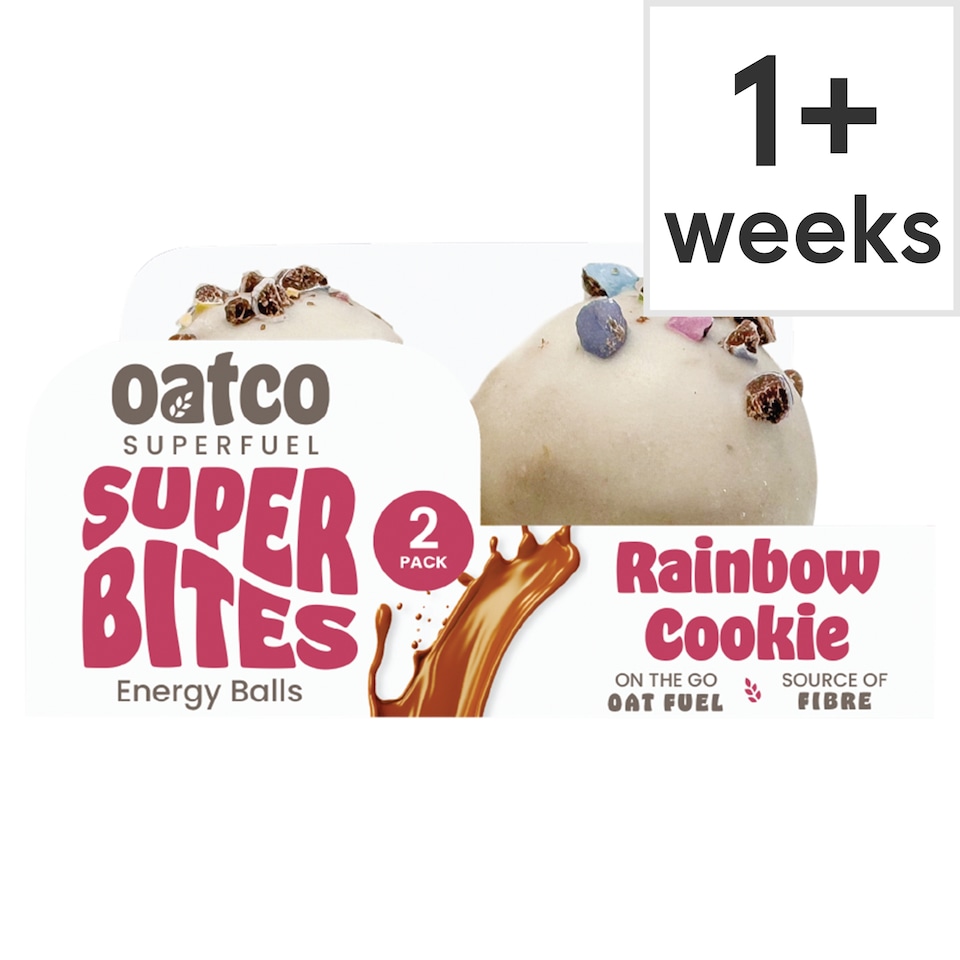 Oatco Super Bites Rainbow Cookie Oat Energy Balls 2 Pack 68G