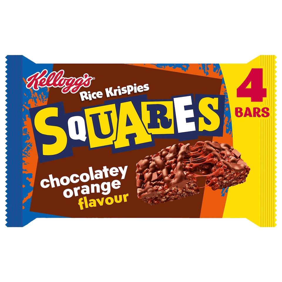 image 1 of Kellogg's Rice Krispies Squares Chocolatey Orange Cereal Bars Multipack, 4x36g