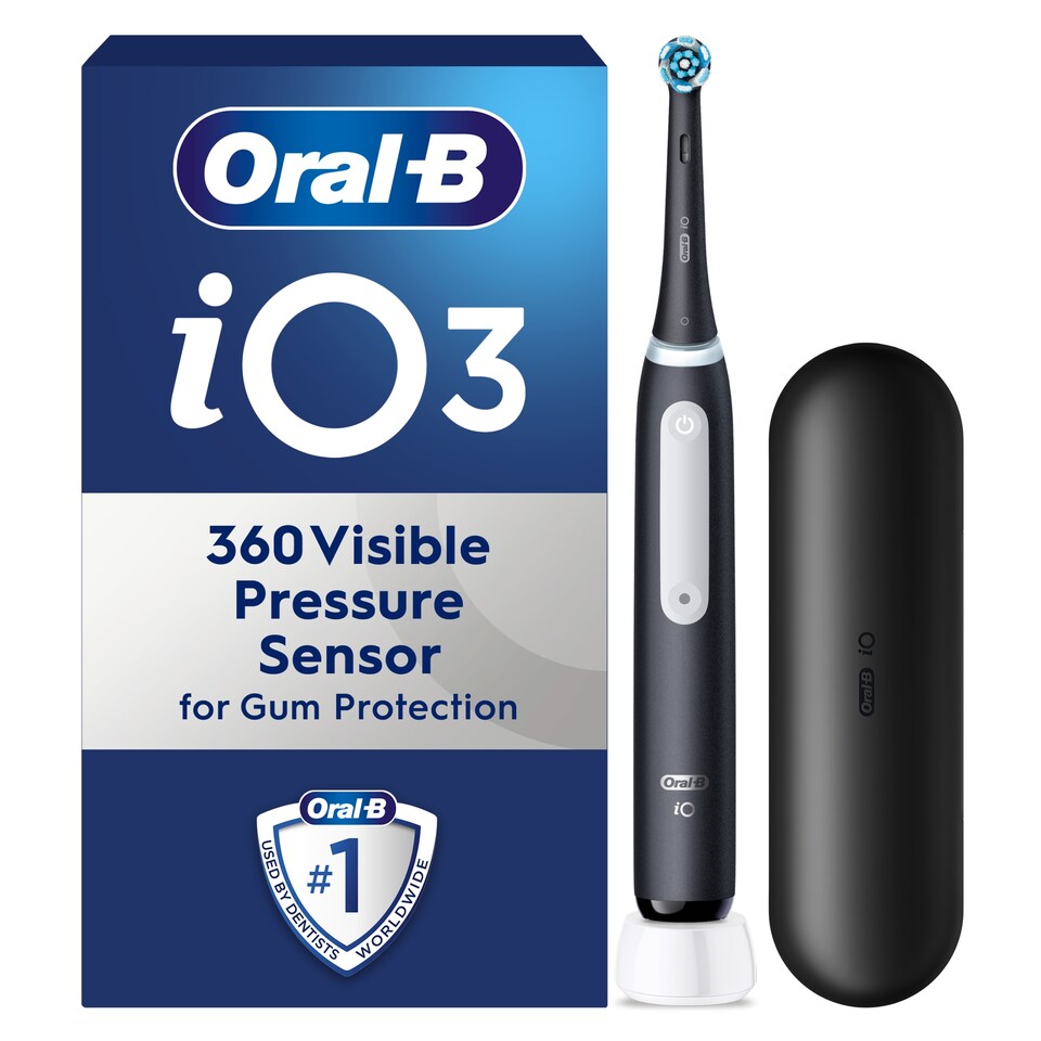 image 1 of Oral-B Io3 Matte Black Electric Toothbrush Plus Travel Case