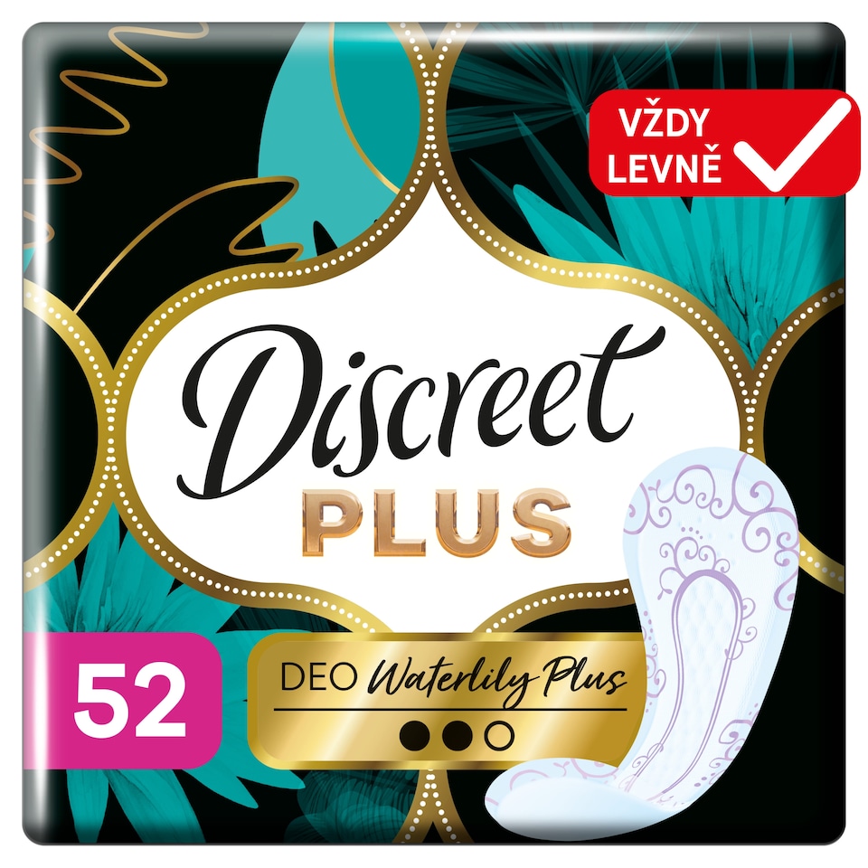 image 1 of Discreet Protective Waterlilly Plus Pantyliners x52